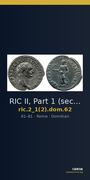 RIC II, Part 1 (second edition) Domitian 62 — CANOA