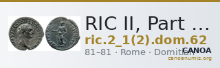 RIC II, Part 1 (second edition) Domitian 62 — CANOA