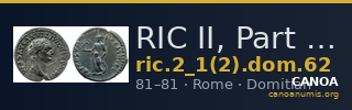 RIC II, Part 1 (second edition) Domitian 62 — CANOA