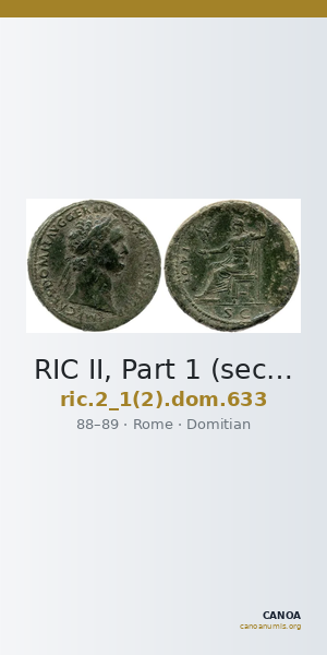 RIC II, Part 1 (second edition) Domitian 633 — CANOA