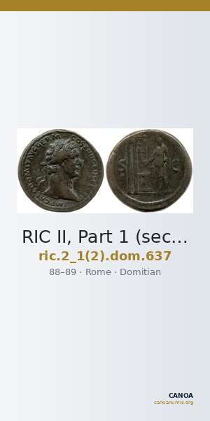RIC II, Part 1 (second edition) Domitian 637 — CANOA