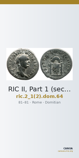 RIC II, Part 1 (second edition) Domitian 64 — CANOA