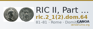 RIC II, Part 1 (second edition) Domitian 64 — CANOA