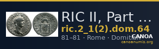 RIC II, Part 1 (second edition) Domitian 64 — CANOA