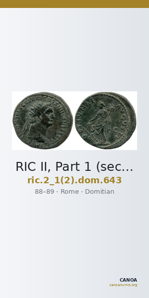 RIC II, Part 1 (second edition) Domitian 643 — CANOA