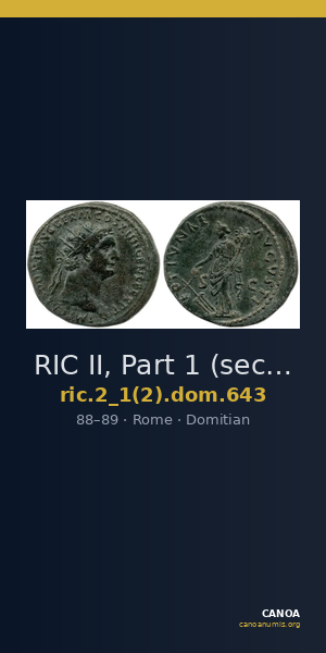 RIC II, Part 1 (second edition) Domitian 643 — CANOA