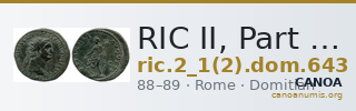RIC II, Part 1 (second edition) Domitian 643 — CANOA