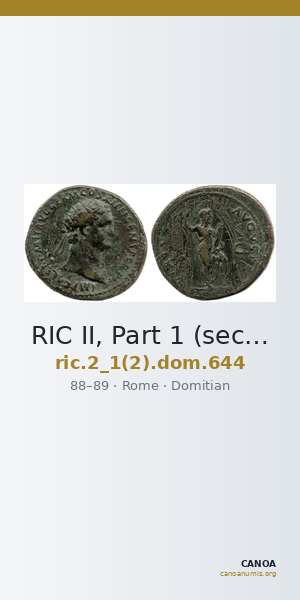 RIC II, Part 1 (second edition) Domitian 644 — CANOA