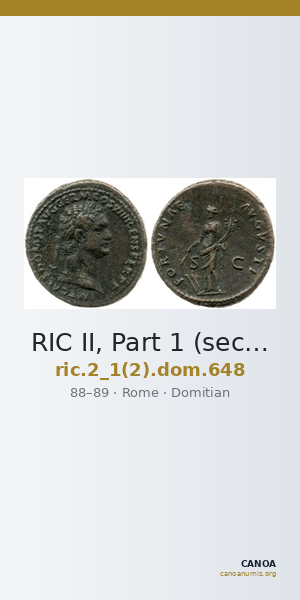 RIC II, Part 1 (second edition) Domitian 648 — CANOA
