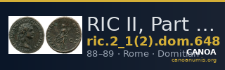 RIC II, Part 1 (second edition) Domitian 648 — CANOA