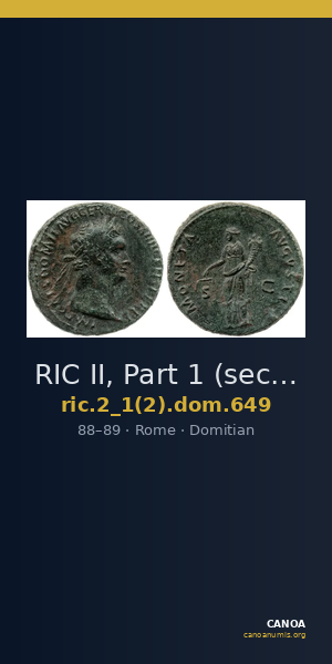 RIC II, Part 1 (second edition) Domitian 649 — CANOA