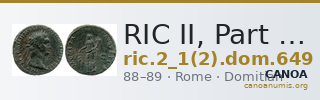 RIC II, Part 1 (second edition) Domitian 649 — CANOA