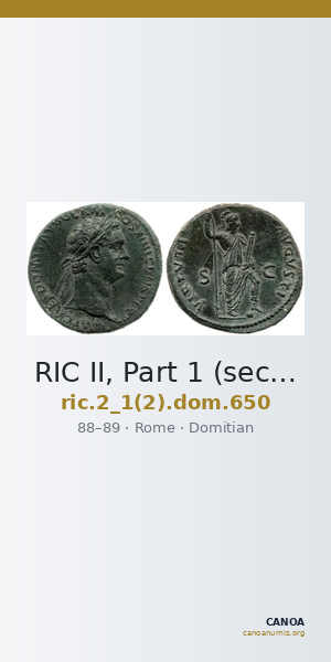 RIC II, Part 1 (second edition) Domitian 650 — CANOA