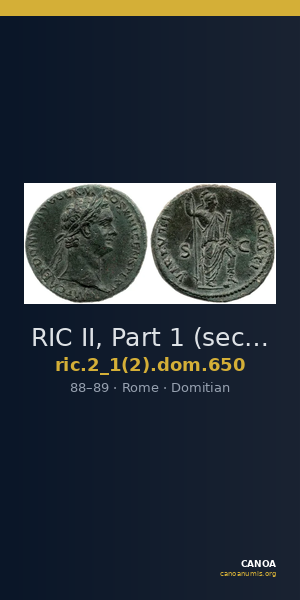 RIC II, Part 1 (second edition) Domitian 650 — CANOA
