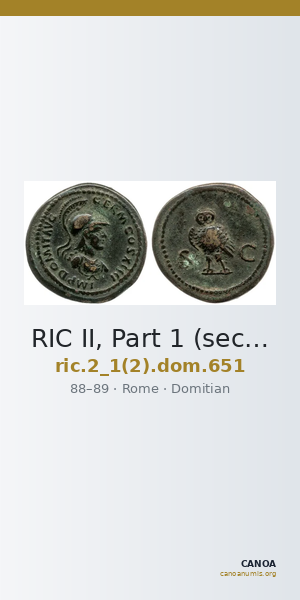 RIC II, Part 1 (second edition) Domitian 651 — CANOA