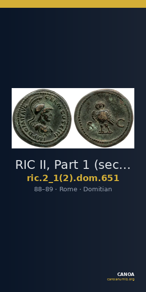 RIC II, Part 1 (second edition) Domitian 651 — CANOA