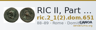 RIC II, Part 1 (second edition) Domitian 651 — CANOA