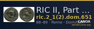 RIC II, Part 1 (second edition) Domitian 651 — CANOA