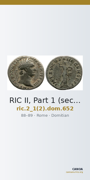 RIC II, Part 1 (second edition) Domitian 652 — CANOA