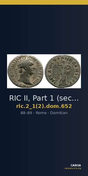 RIC II, Part 1 (second edition) Domitian 652 — CANOA