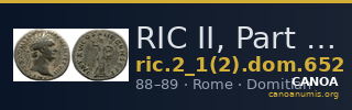 RIC II, Part 1 (second edition) Domitian 652 — CANOA