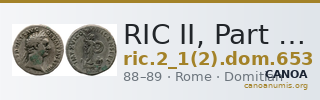 RIC II, Part 1 (second edition) Domitian 653 — CANOA