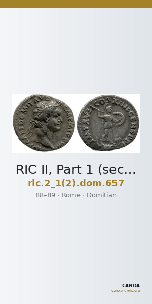 RIC II, Part 1 (second edition) Domitian 657 — CANOA