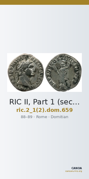 RIC II, Part 1 (second edition) Domitian 659 — CANOA