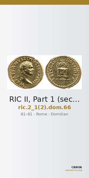 RIC II, Part 1 (second edition) Domitian 66 — CANOA