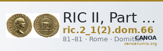 RIC II, Part 1 (second edition) Domitian 66 — CANOA