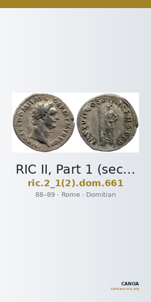 RIC II, Part 1 (second edition) Domitian 661 — CANOA