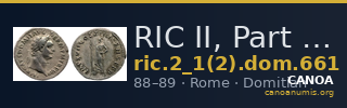 RIC II, Part 1 (second edition) Domitian 661 — CANOA