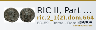 RIC II, Part 1 (second edition) Domitian 664 — CANOA