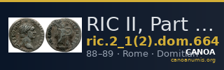 RIC II, Part 1 (second edition) Domitian 664 — CANOA