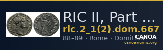 RIC II, Part 1 (second edition) Domitian 667 — CANOA