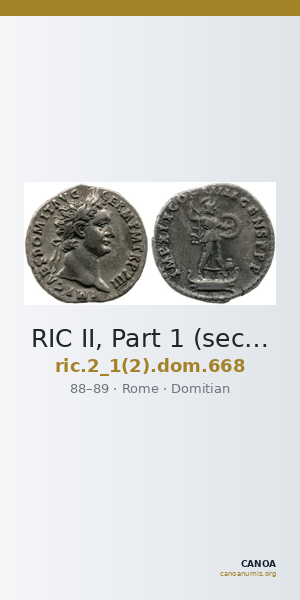 RIC II, Part 1 (second edition) Domitian 668 — CANOA