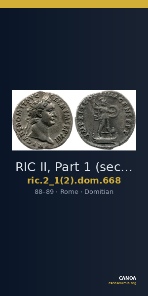 RIC II, Part 1 (second edition) Domitian 668 — CANOA