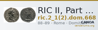 RIC II, Part 1 (second edition) Domitian 668 — CANOA