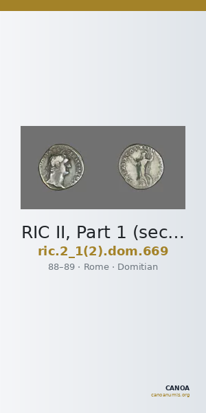 RIC II, Part 1 (second edition) Domitian 669 — CANOA
