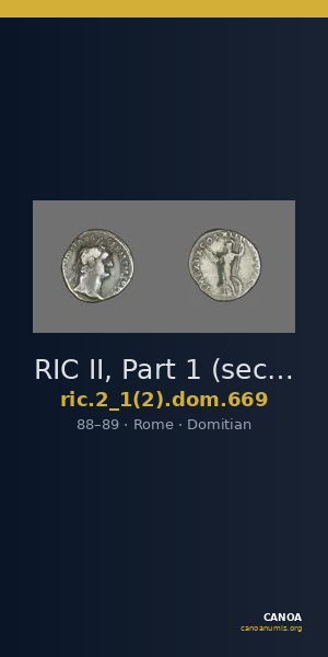 RIC II, Part 1 (second edition) Domitian 669 — CANOA