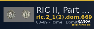 RIC II, Part 1 (second edition) Domitian 669 — CANOA