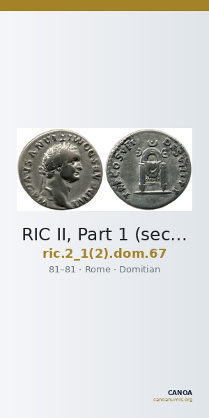 RIC II, Part 1 (second edition) Domitian 67 — CANOA