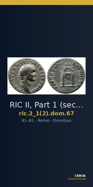 RIC II, Part 1 (second edition) Domitian 67 — CANOA