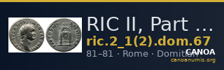 RIC II, Part 1 (second edition) Domitian 67 — CANOA