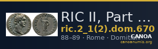 RIC II, Part 1 (second edition) Domitian 670 — CANOA