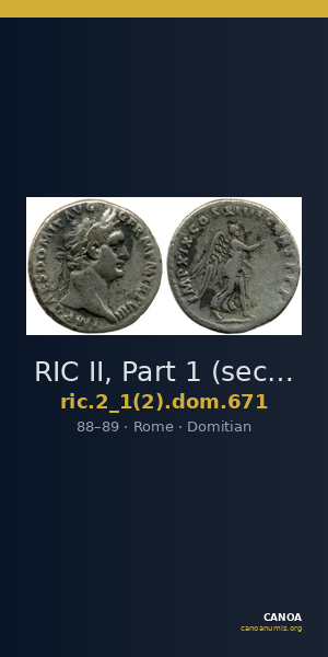 RIC II, Part 1 (second edition) Domitian 671 — CANOA
