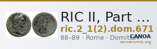 RIC II, Part 1 (second edition) Domitian 671 — CANOA