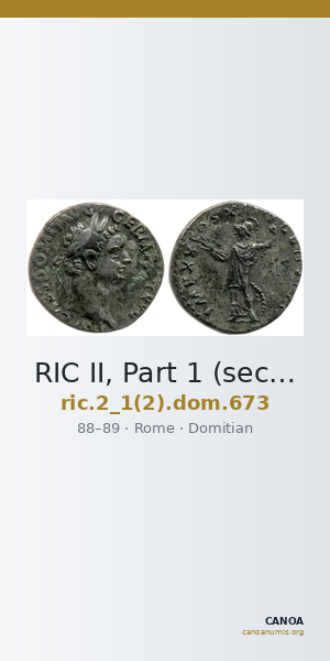 RIC II, Part 1 (second edition) Domitian 673 — CANOA