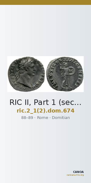RIC II, Part 1 (second edition) Domitian 674 — CANOA