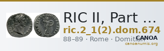 RIC II, Part 1 (second edition) Domitian 674 — CANOA